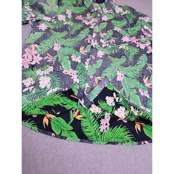 Simply Southern Hawaiian Shirt Mens XL Inside Out Blue Green Floral Stretch Camp - Picture 7 of 13